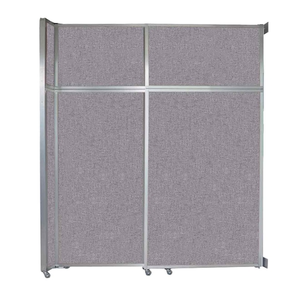 Operable Wall Sliding Room Divider 6'10" x 8'5-1/4" Cloud Gray Fabric